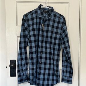 Banana Republic Navy and Light Blue Plaid Shirt